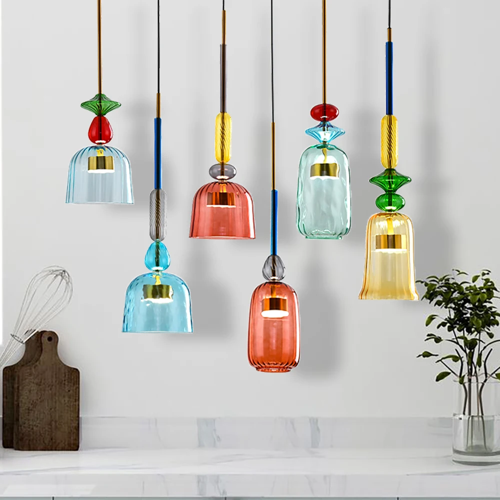 

Современные светодиодные подвесные светильники Macaron, подвесные светильники для ресторана, лофта, столовой, гостиной, Подвесная лампа, кухон...