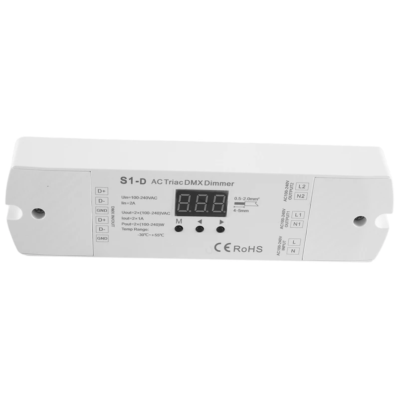 AC100V - 240V 288W 2CH Симистор DMX Светодиодный диммер двухканальный выходной кремниевый