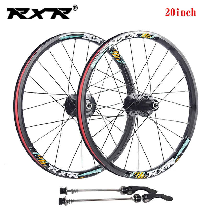 

RXR 20'' MTB Folding Bike Wheels 20inch 406 Disc Brake MTB Alloy Bicycle hubs 24Holes Front 2 Rear 5 bearings 7/11S Wheelset