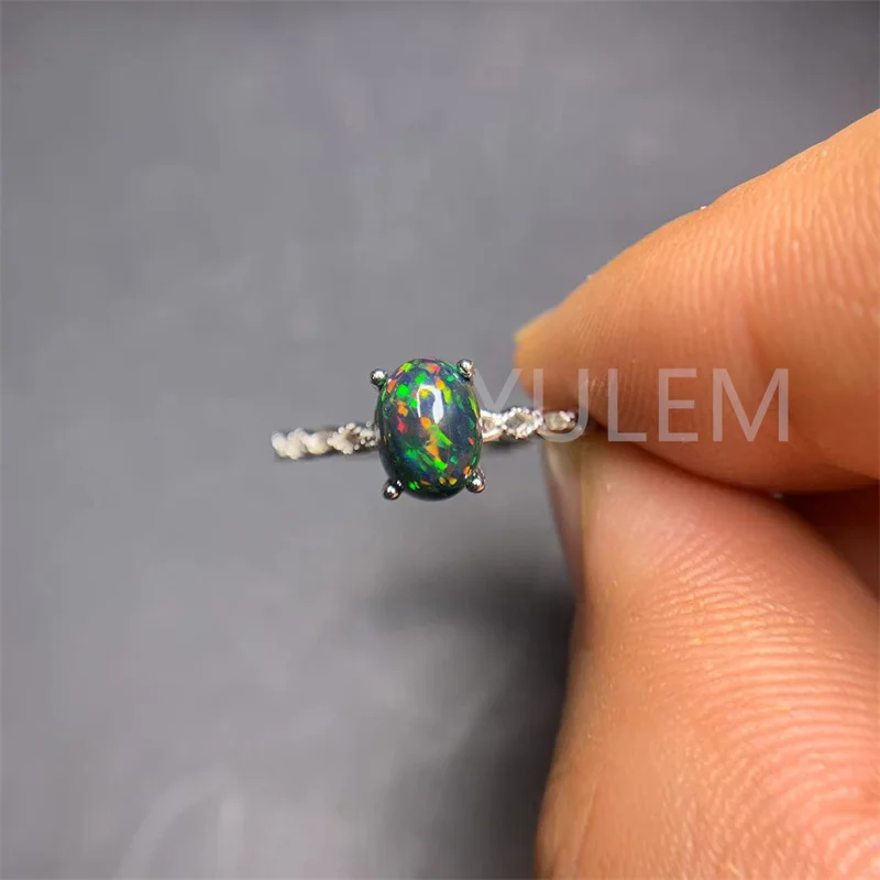Фото Женское кольцо с опалом, из серебра 925 пробы, 6 х8 мм №4