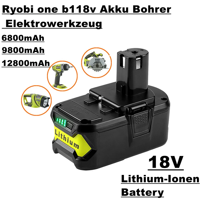 

Batterieersatz für Elektrowerkzeuge von 18V Akku-Bohrgerät, 6800mAh-12800mah, für Ryobi, bpl-1815, bpl-1820g, bpl18151, etc.