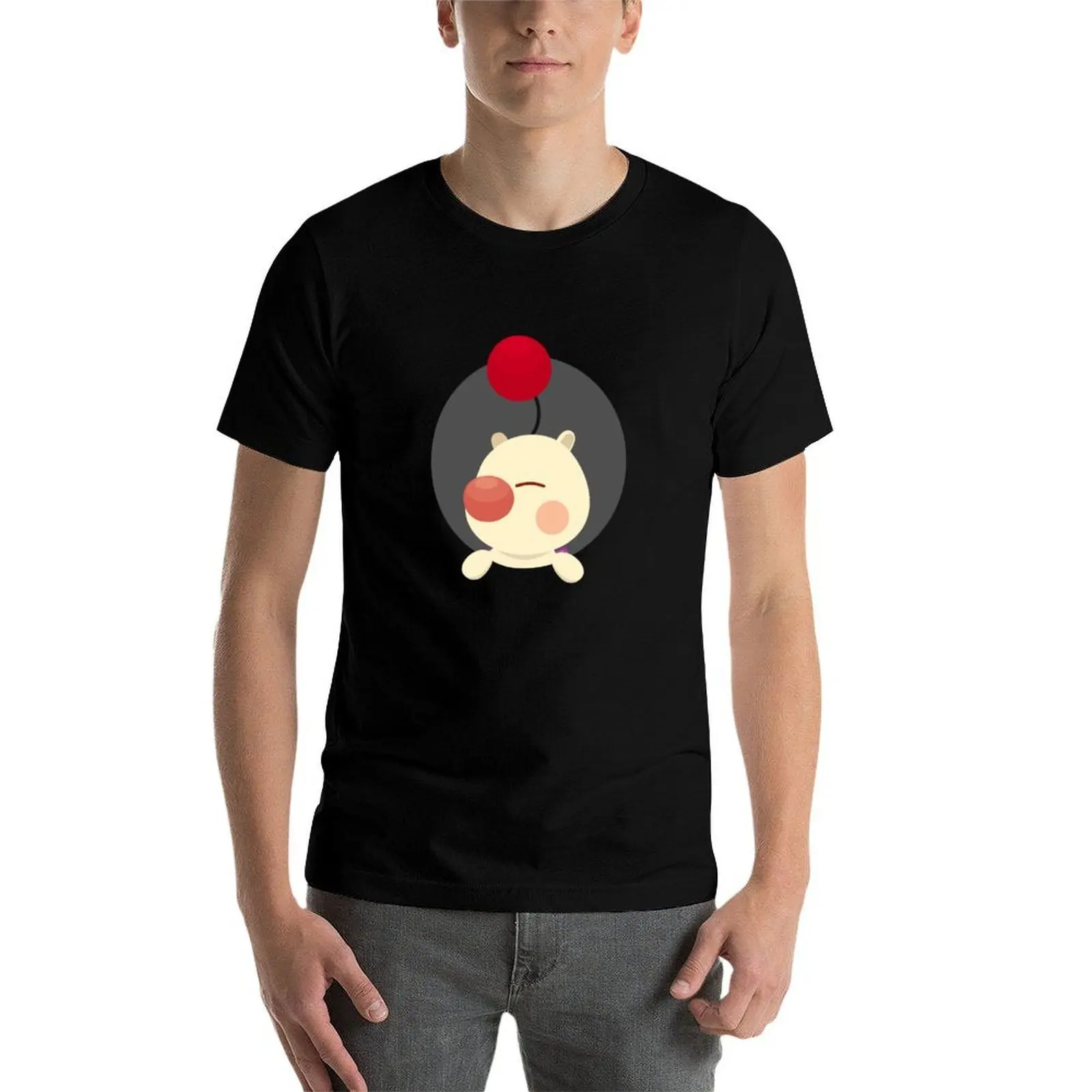 Фото Симпатичная футболка Moogle, повседневный легкий топ с короткими рукавами №4