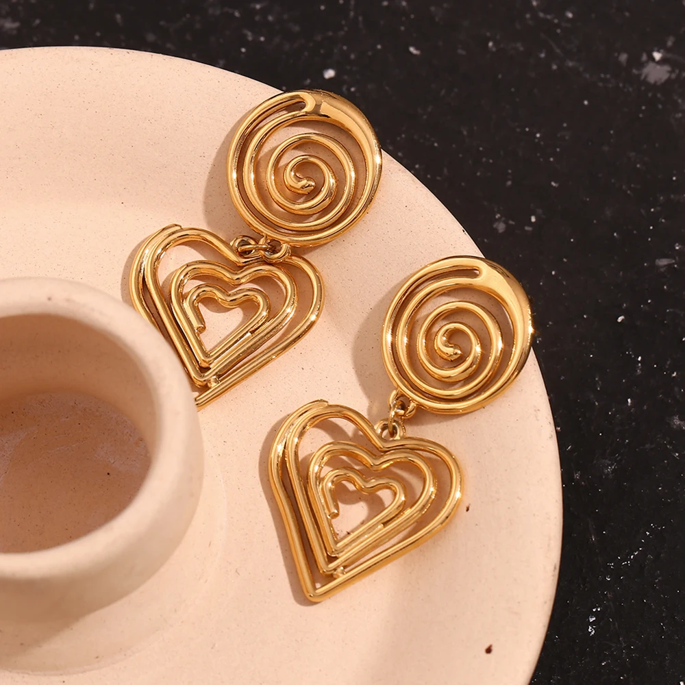 E.B.belle ажурные спиральные круглые подвесные лепестки сердца с фестонами и