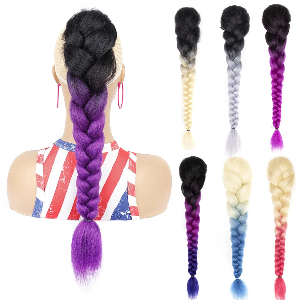 

Синтетические плетеные накладные волосы на шнурке для конского хвоста, накладные искусственные волосы, длинные женские конский хвост