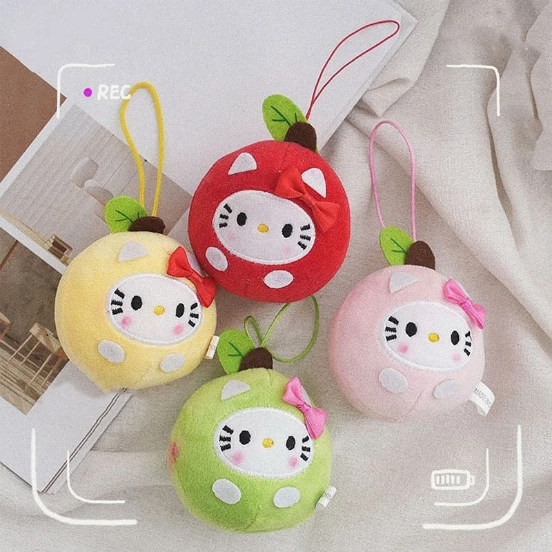

Sanrio аниме мультфильм фрукты Hello Kitty плюшевый брелок игрушка кулон милая мягкая набивная школьная сумка Украшение подарок на день рождения для девочек 8 см
