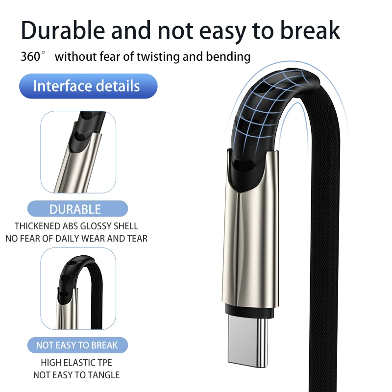 USB-кабель 5A из цинкового сплава кабель для быстрой зарядки с разъемом типа C Huawei P40