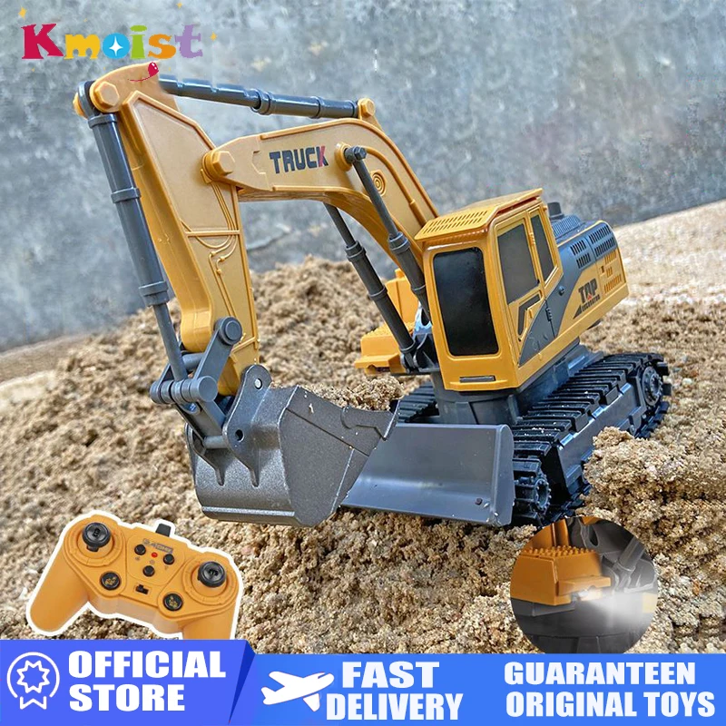 

1:20 2.4G RC Engineering Vehicle 11CH Remote Control Excavator Alloy Children Toy Car Crawler Truck Toys for Boys Kids Xmas Gift
