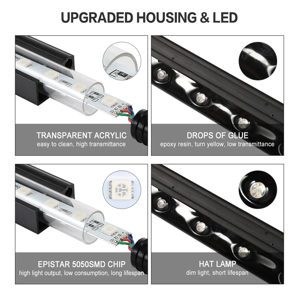 Светодиодный аквариумный светильник DOCEAN 28 см лампа с воздушными пузырями