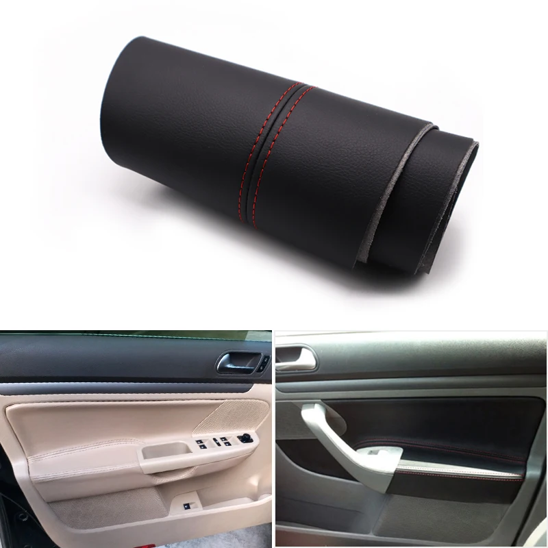 Car Styling Microfiber Leather Door Panel Armrest Cover Trim For VW Golf 5 MK5 Jetta 2005 2006 2007 2008 2009 2010