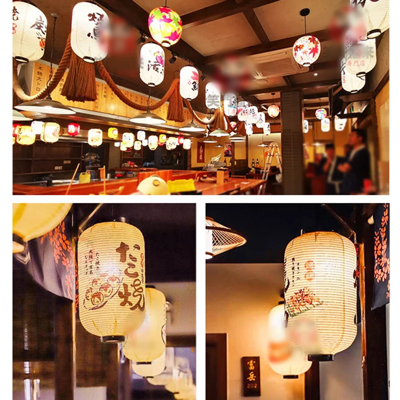 

20x35CM Paper Lantern Festival Holiday Outdoor Traditional Hanging Lantern Sushi Restaurant Cuisine Izakaya Decor Sign