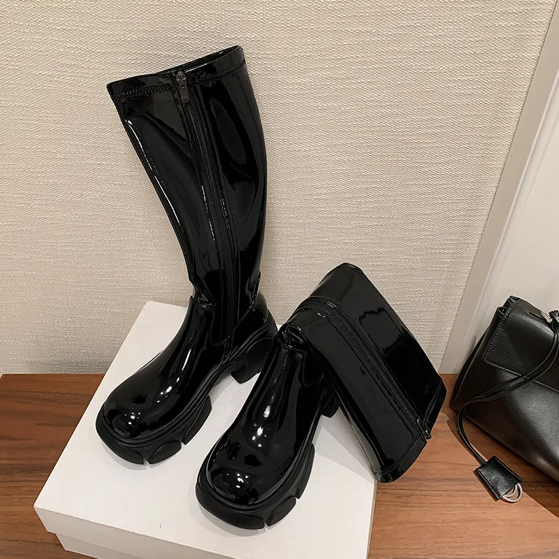 MKKHOU модные сапоги до колена женские новые высококачественные высокие из