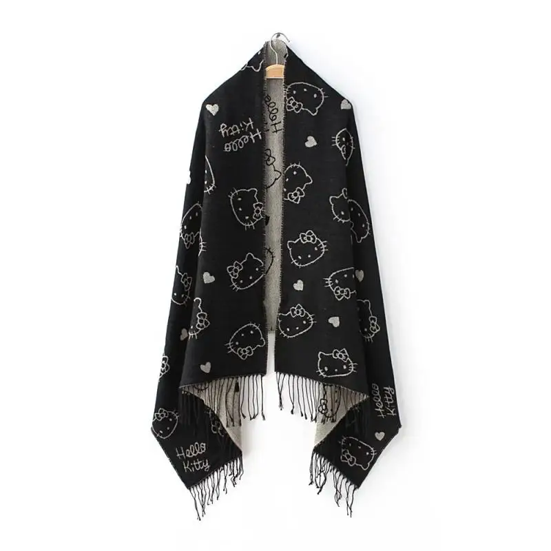 

180cmAnime HelloKitty Scarf Cute Sanrios Scarves Cloak Reversible Jacquard Shawl Halloween Cosplay Costumes Girl JK Gift