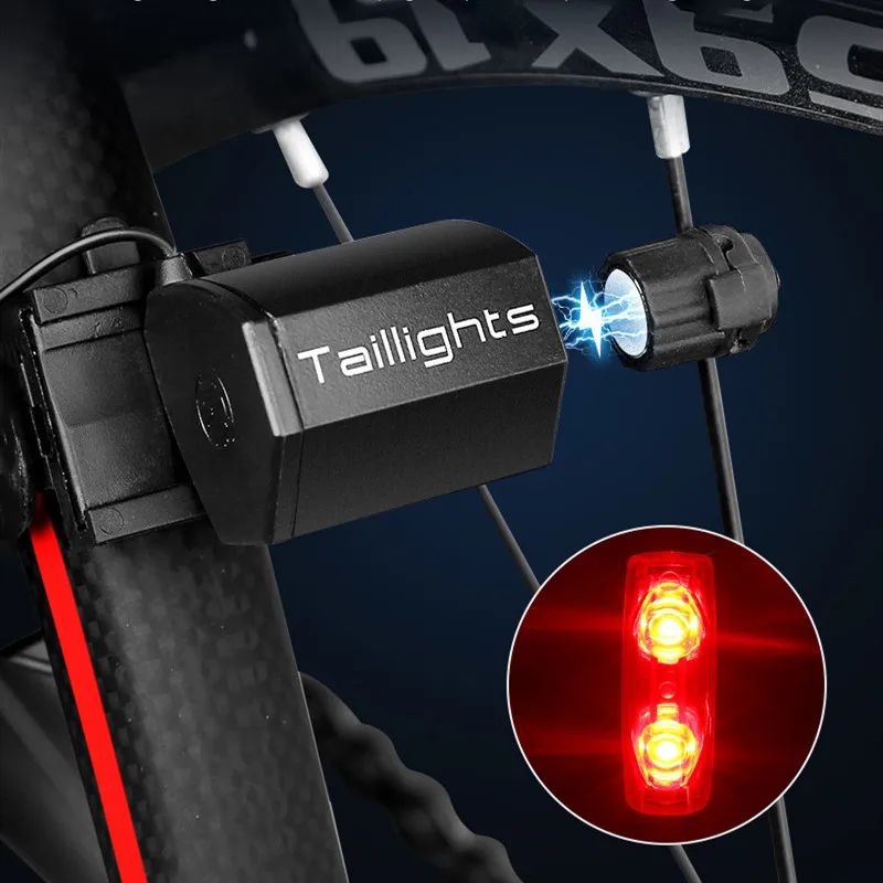 Bicycle Light Induction Tail Light Bike Warning Lamp Magnetic Power Generate Taillight Self-Powered Magnetic Induction