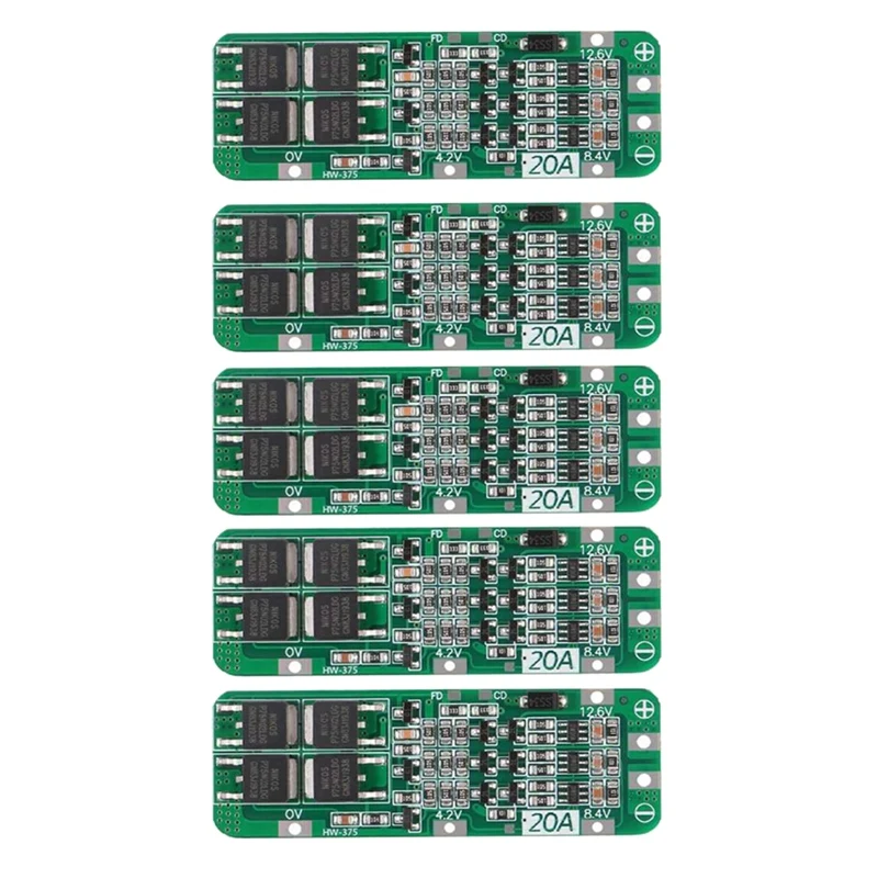 

ABGZ-5Pcs 3S 20A BMS 18650 Li-Ion Li-Ion Battery Charger Module BMS Protection Board PCB 11.1V 12V 12.6V Module
