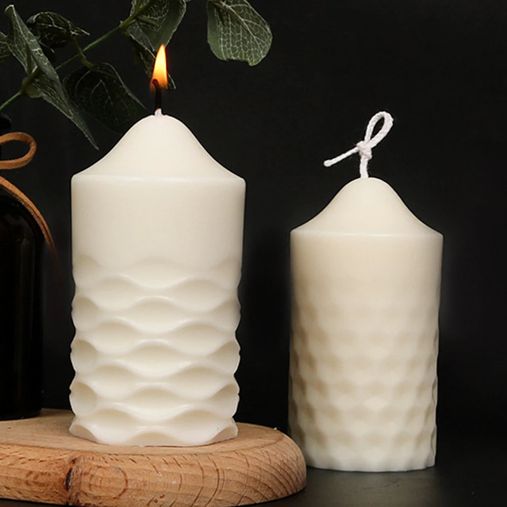 

Cylinder Candle Mold Geometric Spire Rack Candle Making Silicone Mould Gypsum Soap Mold DIY Christmas Gift Home Craft Decoration