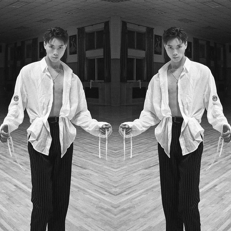 

Рубашка со шнуровкой топ Черно-белая одежда для латиноамериканских тренировок для мужчин Chacha Samba Tango латинские танцевальные костюмы DN11156