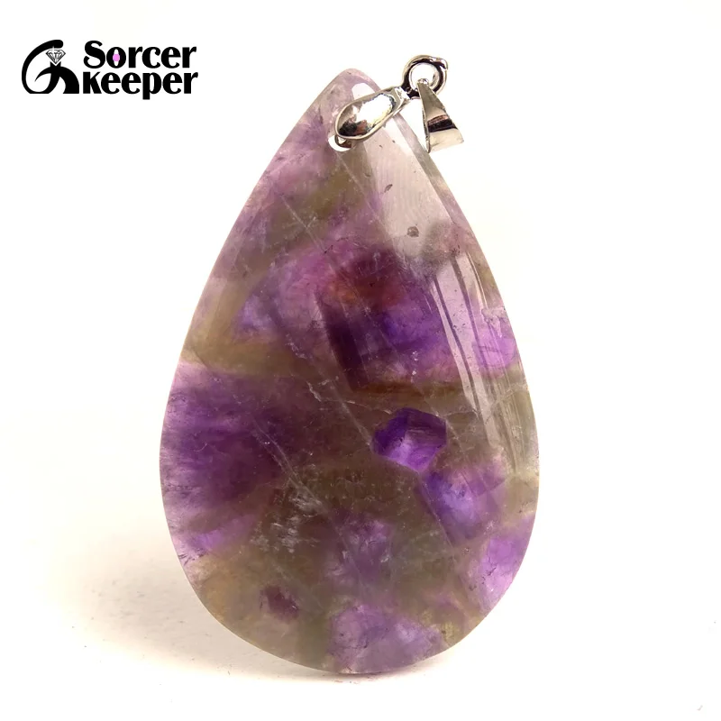 

Модные очаровательные ожерелья DIY для женщин и мужчин Подвески натуральный фиолетовый аметист драгоценный камень горка исцеляющий кристалл для изготовления ювелирных изделий BK574