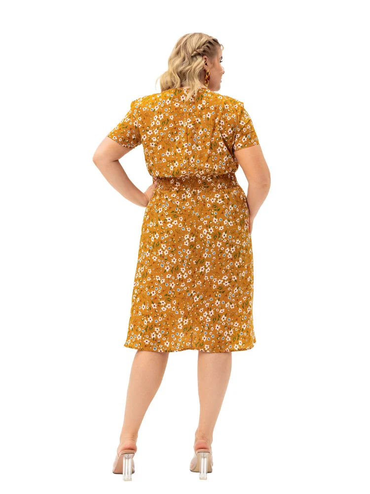 Plus size women summer new short-sleeved printed dress factory direct approval  plus size feminino  party dresses