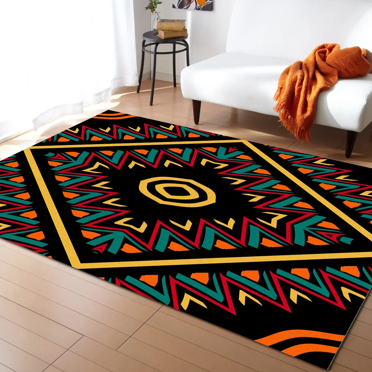 

Ковер в этническом стиле с цветным рисунком, современный ковер для гостиной, уличный прямоугольный ковер, украшение для дома коврик в прихо...