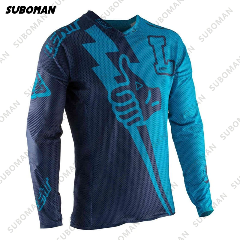 

2022 summer LEATT Motorcycle Mountain Bike Jersey Team Downhill MTB Offroad DH BMX pro men's Bicycle long sleeve work clothes