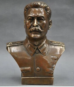 

Copper Crafts decoration Fine Buddha Brass 6'' Elaborate Russian Leader Joseph Stalin Bust Bronze Statue sculpture