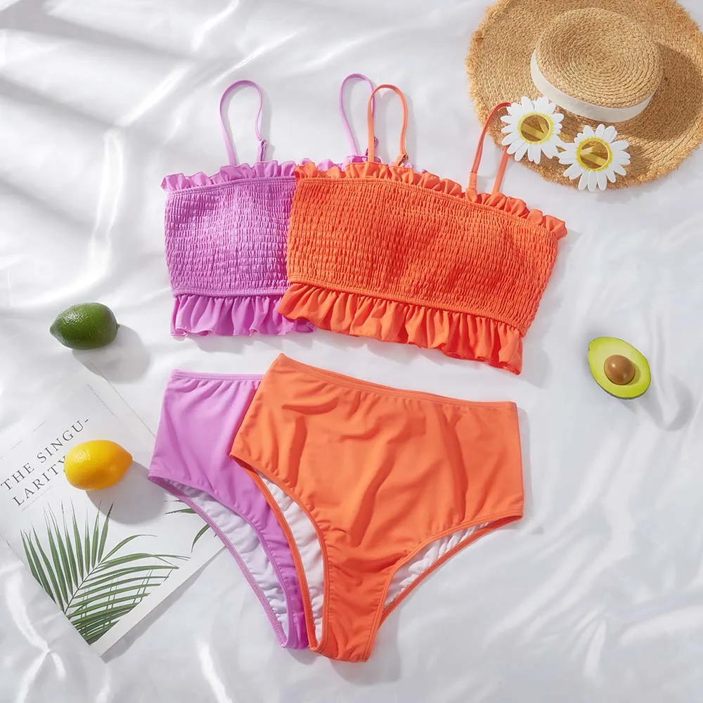 Женский купальник 2022 высокая талия женский сексуальный бандо бикини купальный