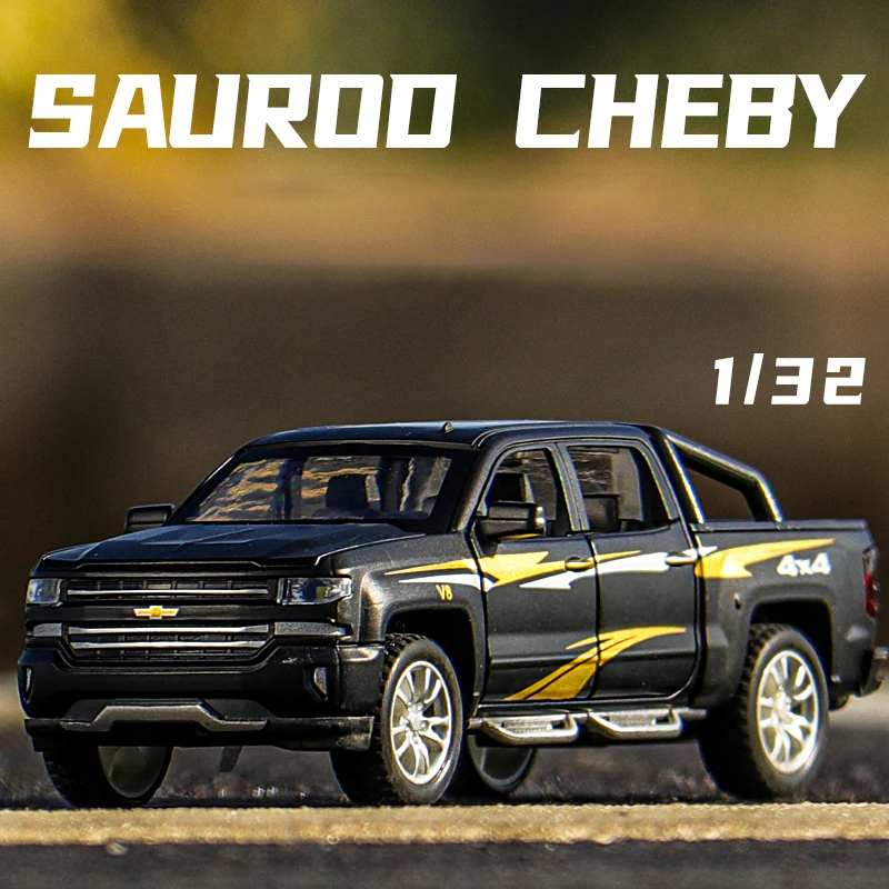 Модель автомобиля Chevrolet Silverado Pika из сплава 1:32 литый под давлением игрушечный