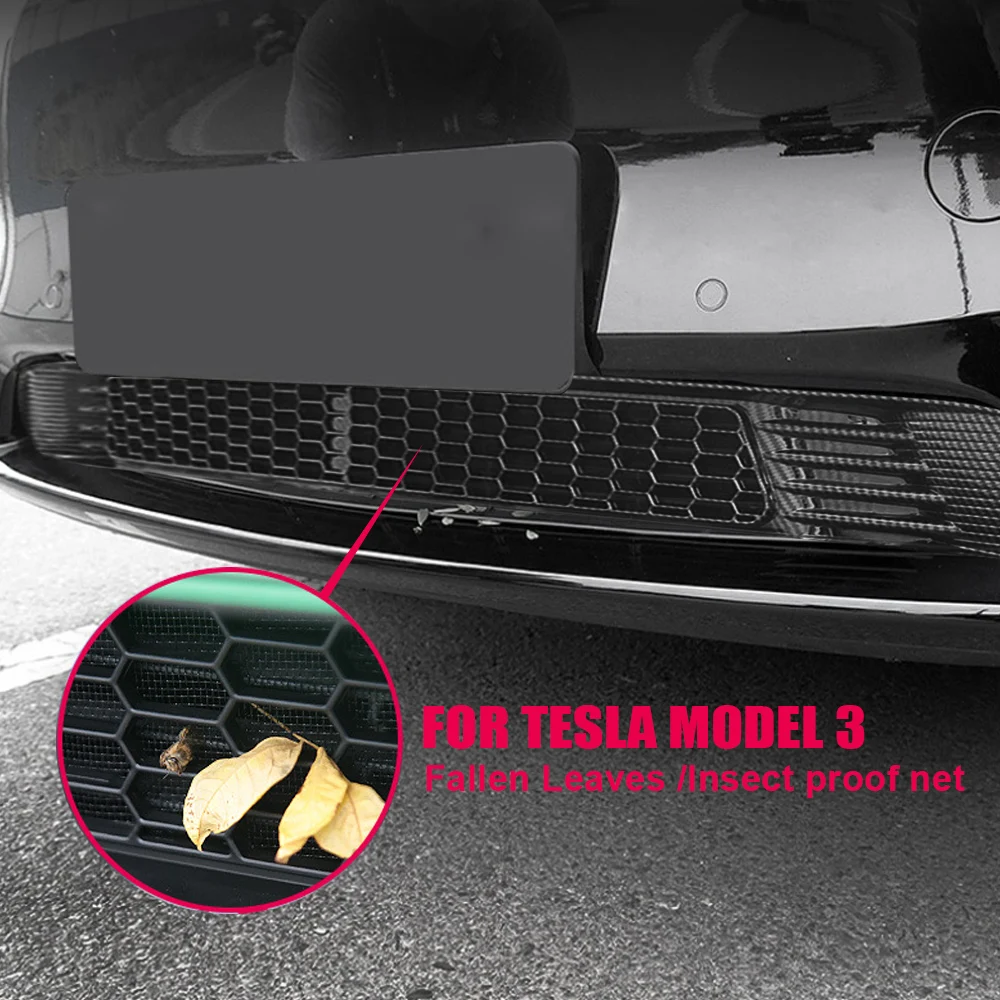 

Пылезащитная внутренняя решетка решетки вентиляции для Tesla Model 3 2017-2022, нижний бампер автомобиля, сетка от насекомых, внешние аксессуары