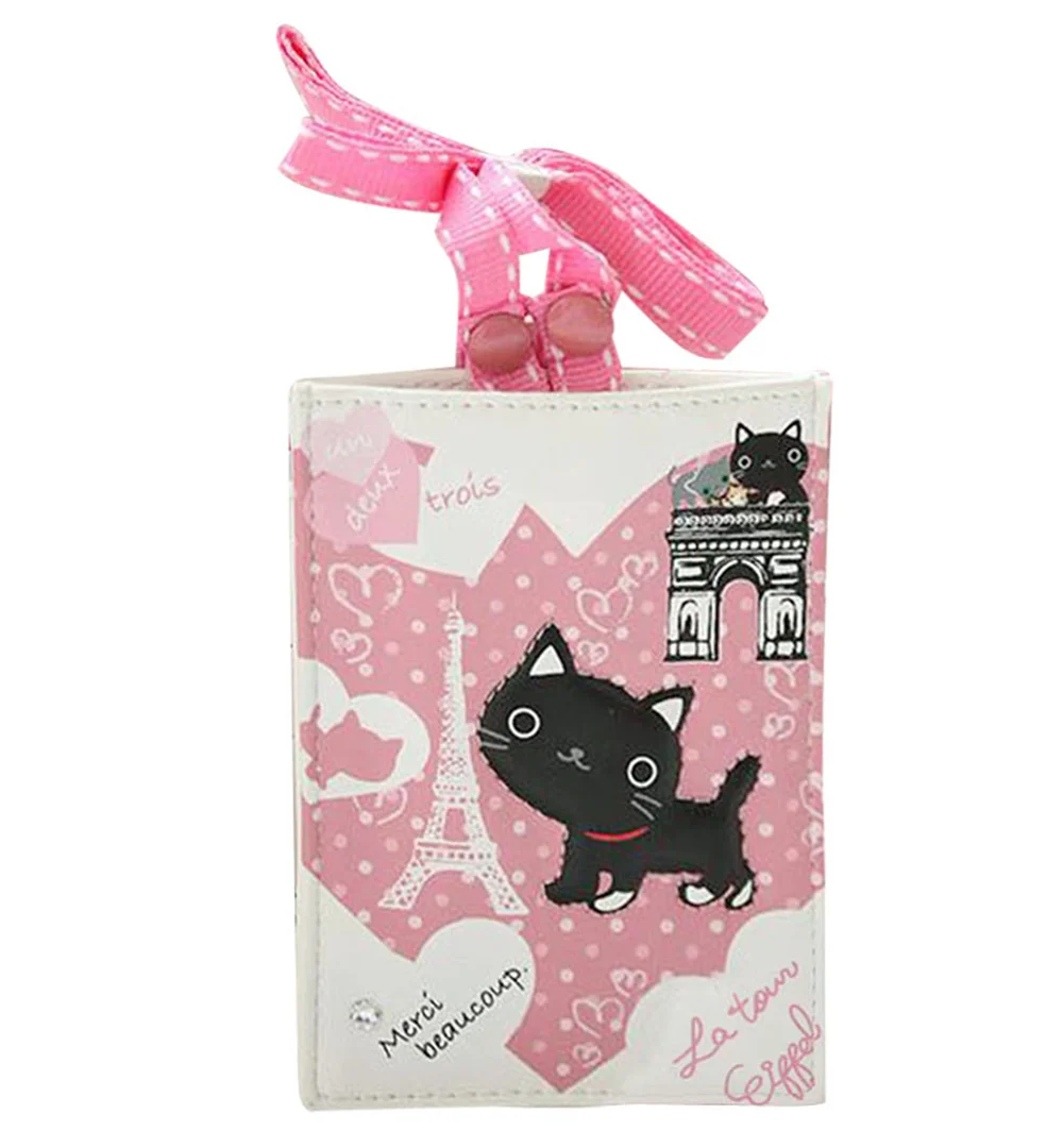 Симпатичный 3D кутусита нианко черный кошка Розовый Держатель для удостоверения