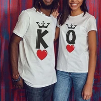 king queen printed couples t shirt lover summer harajuku womens t shirt crown print couple clothes sweet gifts for women men