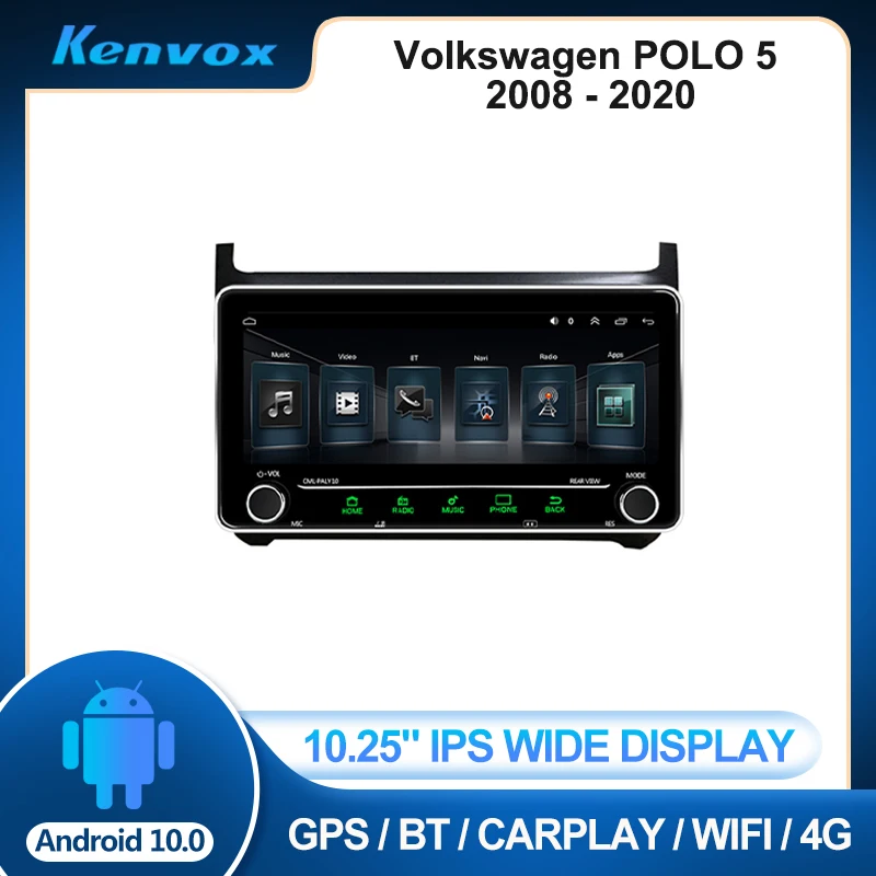 

Автомагнитола 2 din, 10,25 дюйма, IPS, Android, для Volkswagen POLO 5 2008 - 2020