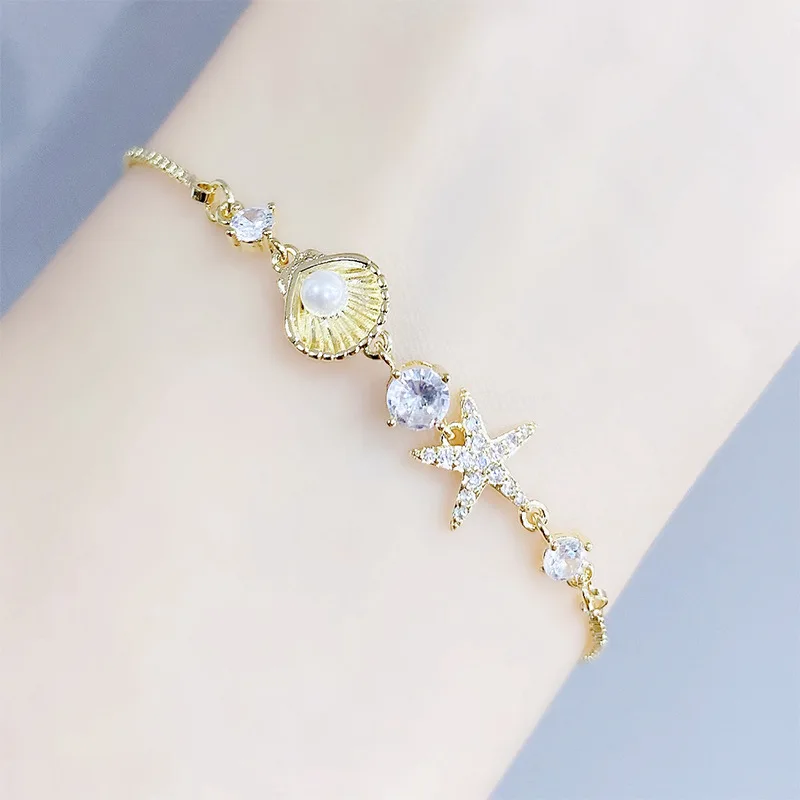 

Гальванизированный циркониевый браслет OL корейская мода милый жемчуг регулируемые ювелирные изделия для рук оптовая продажа