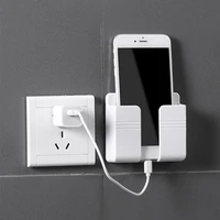 New Wall Mount Phone Holder Adhesive Punch Free Wall Phone Bracket Home Bedroom Bathroom Kitchen Office Storage Organizer Racks