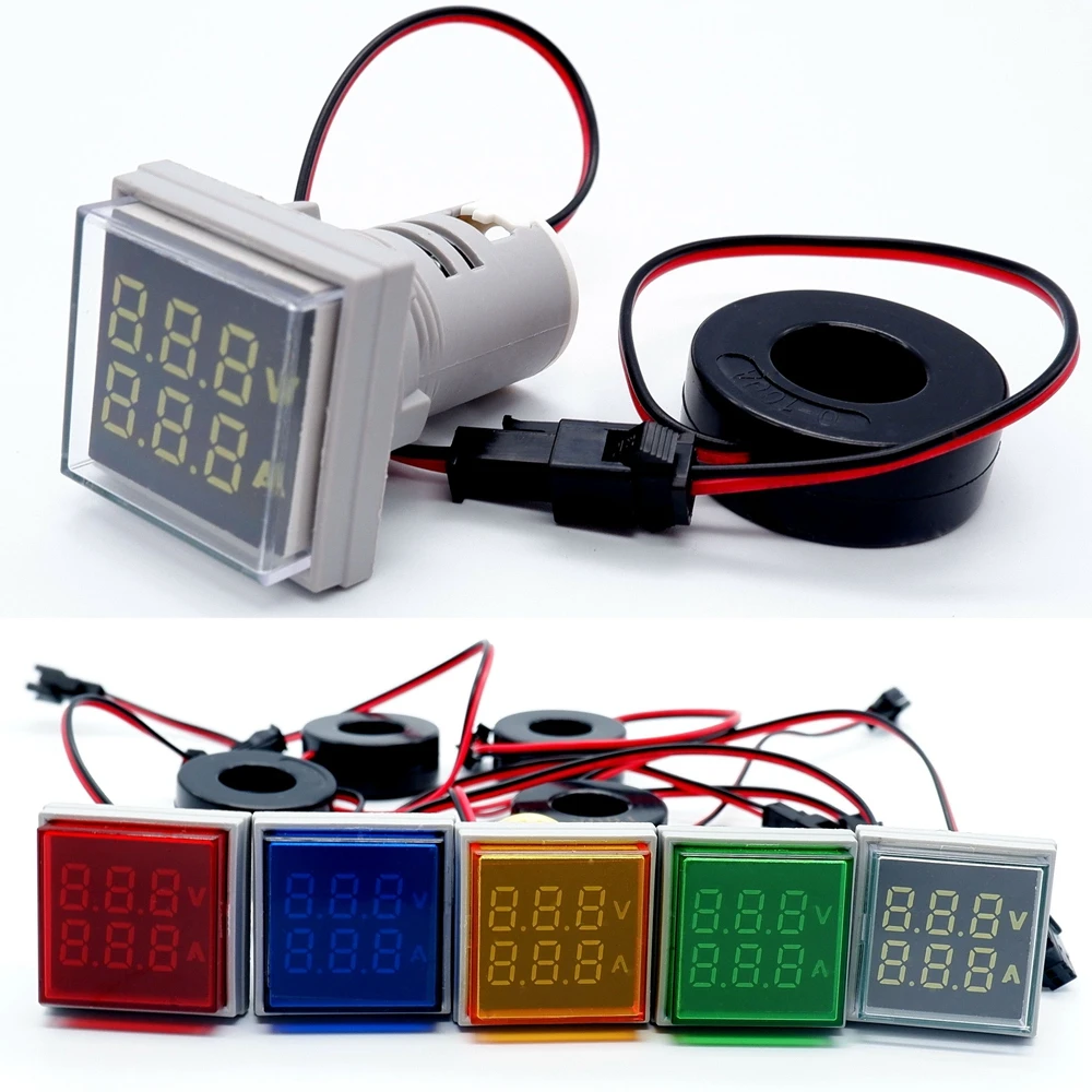 

LED Digital Voltmeter Ammeter Dual Display Voltage Current Meter Volt Amp Tester Detector Indicator AC50-500V 0-100A Wattmeter