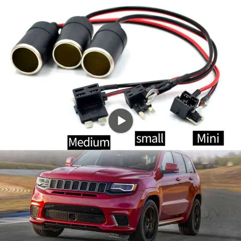 

Dc12v Converter Practical Multifunctional Car Cigarette Lighter Universal Durable Car Accessories Abs Black With Wire