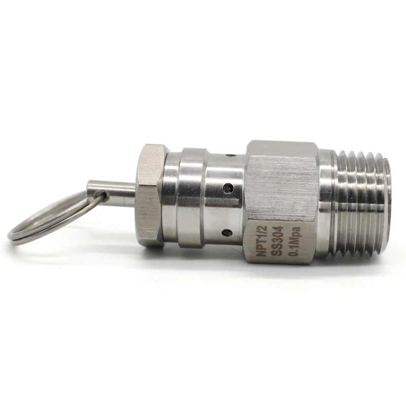 

1/4"1/2" NPT Male Stainless Steel SS304 Small Adjustable Safety Exhaust Relief Valve for Air Compressor Home Brewing