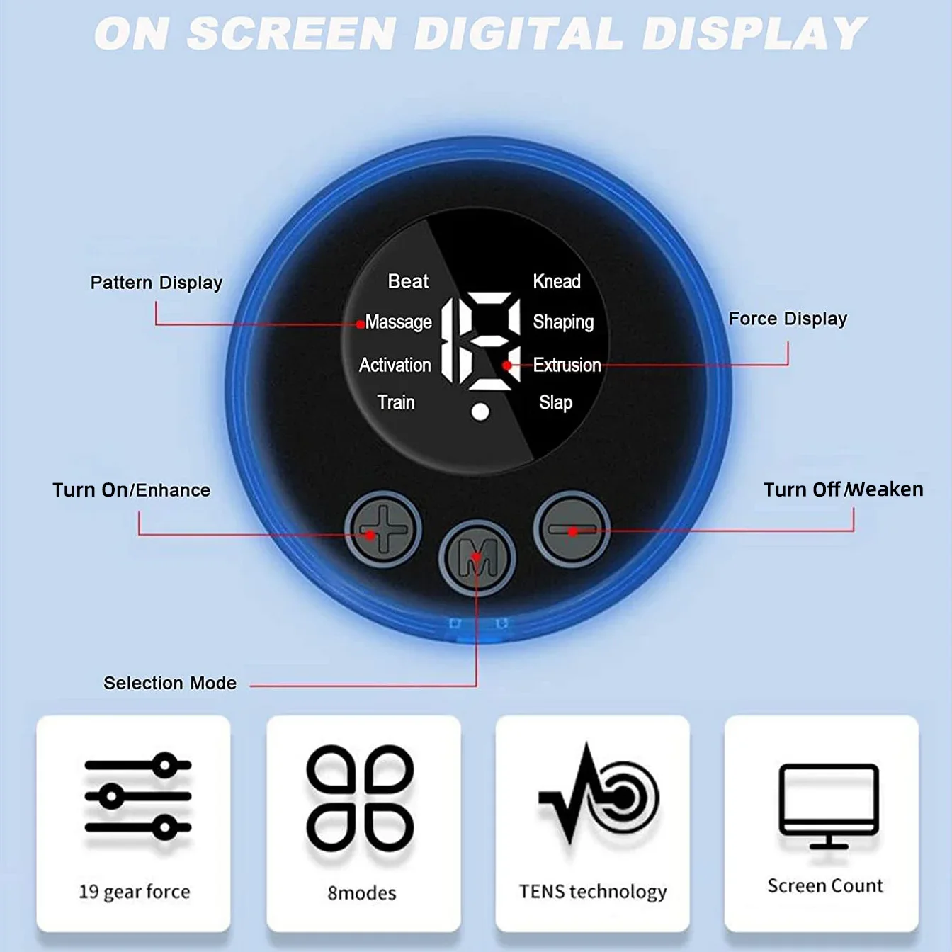 Массажер шейный Электрический Компактный портативный 8 режимов для ухода за