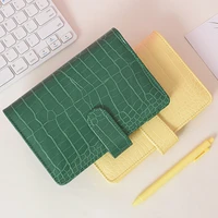 a6 pu leather loose leaf notebook cover crocodile pattern macaroon color binder notebook cover diary agenda planner paper cover