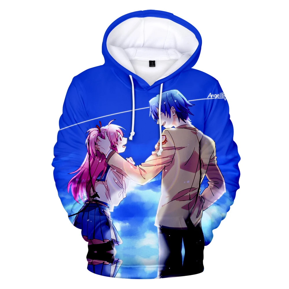 

Толстовка с капюшоном Angel Beats для мужчин и женщин, Свитшот в стиле K-POP, худи в стиле оверсайз, уличная одежда в стиле Харадзюку, аниме, худи