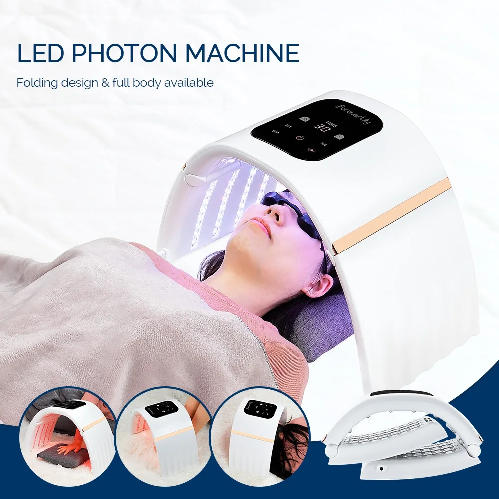 7 Colors LED PDT Photon Facial Mask with 112 Bead Photodynamic Therapy Heating Beauty Device Anti Acne Tighten Skin Rejuvenation