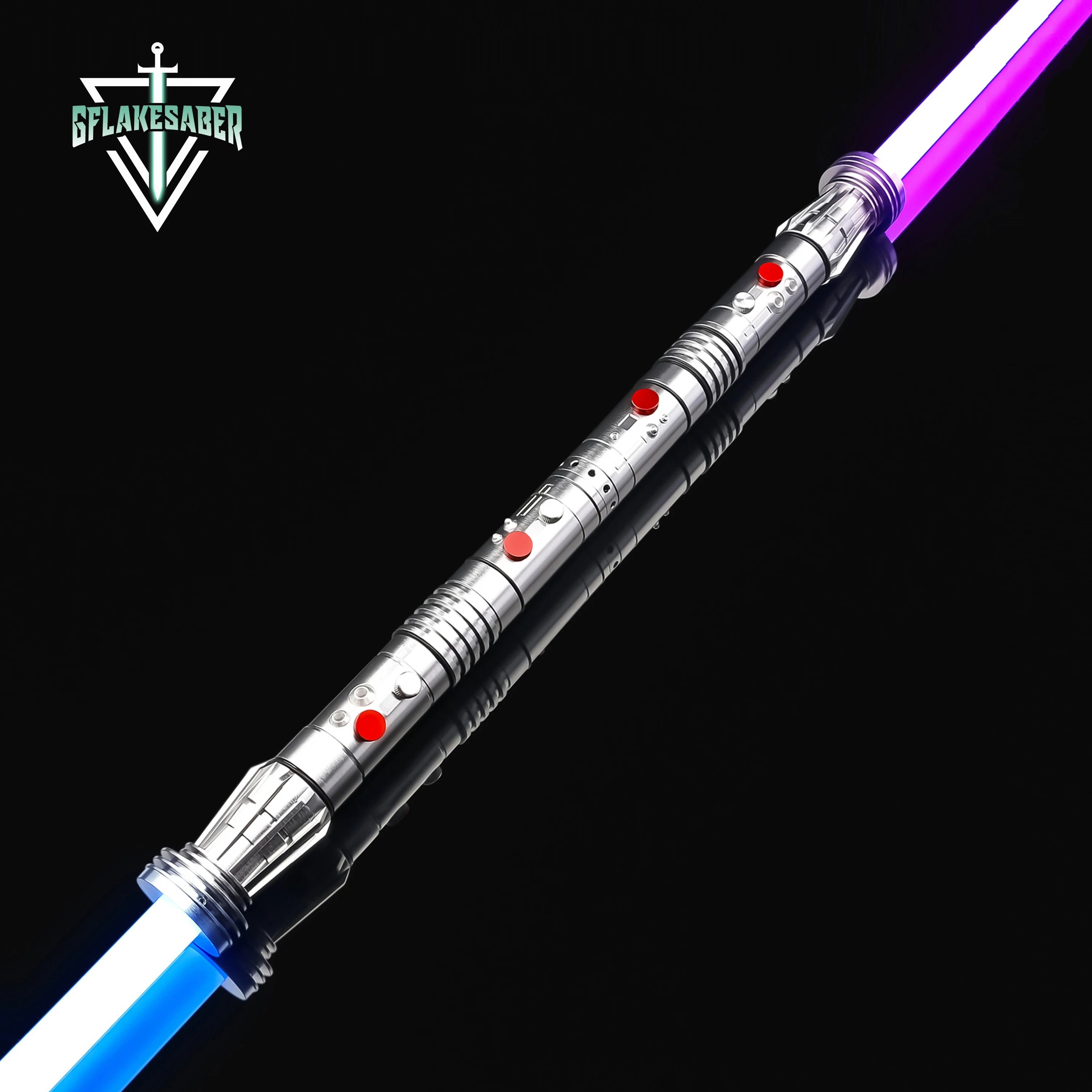 TXQSABER Darth Maul Neo Pixel Double Lightsaber Metal Hilt Heavy Dueling Laser Sword with Led Blade Smooth Swing Jedi Force Gift