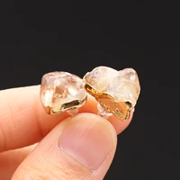 new arrival trendy citrine stud earrings natural stone irregular earrings for women girls party wedding jewelry gifts