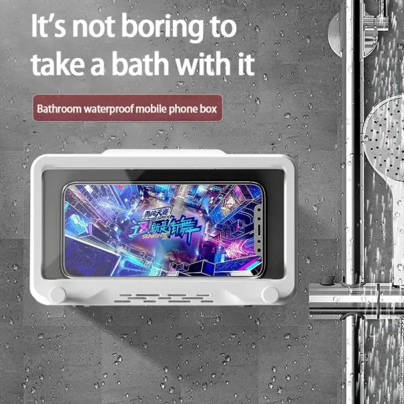 

Phone Case Holder Bath Wall Mounted Holder Waterproof Travel Phones Storager Sealed Touchable Organizer Portable Decor