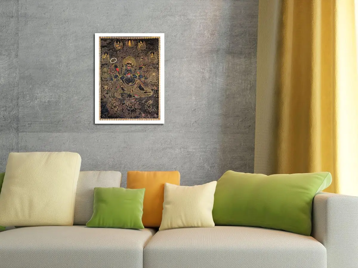 Mahakala - The Great Black Protector of Buddha Tantric Deity-винтажная искусственная буддийская