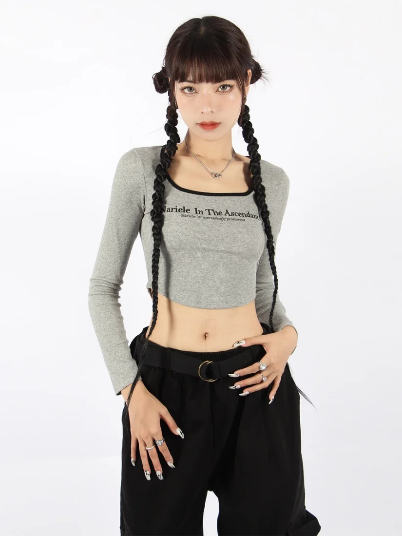 

Блузка Женская Базовая с длинным рукавом, в стиле K-POP