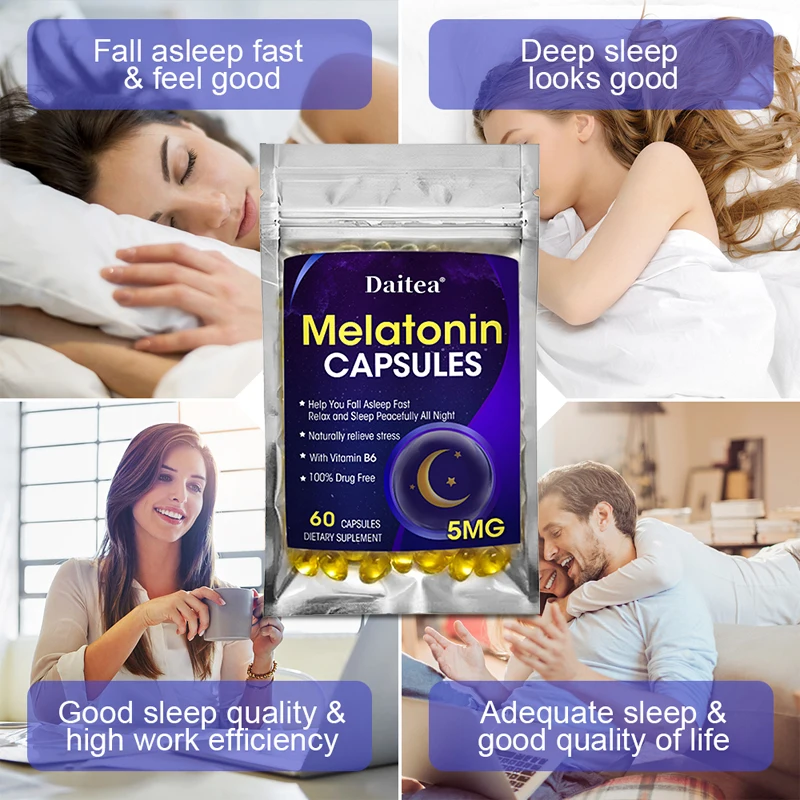 

Melatonin—Improve sleep quality, relieve insomnia, stress, anxiety, fall asleep quickly, make people energetic, and delay aging