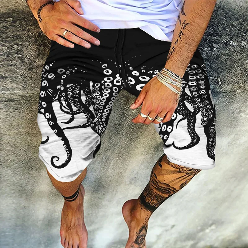 

Summer Octopus 3D Pringted Men Beach Shorts Male Swimming Trunks Swimsuits Man Surf Beach Swim Sports Pants Board Men's Clothing
