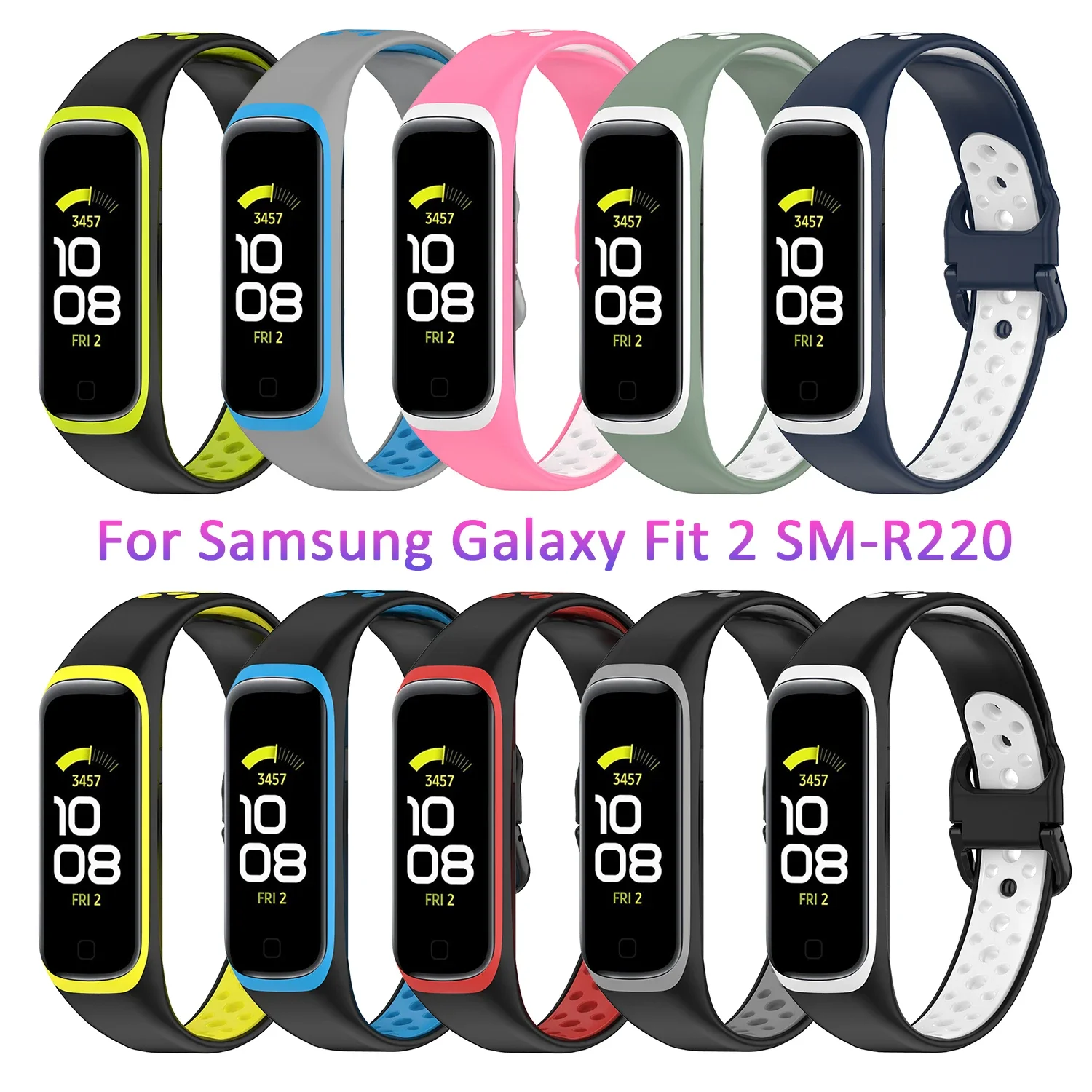 Силиконовый спортивный ремешок для Samsung Galaxy Fit 2 SM-R220 сменный Браслет часов