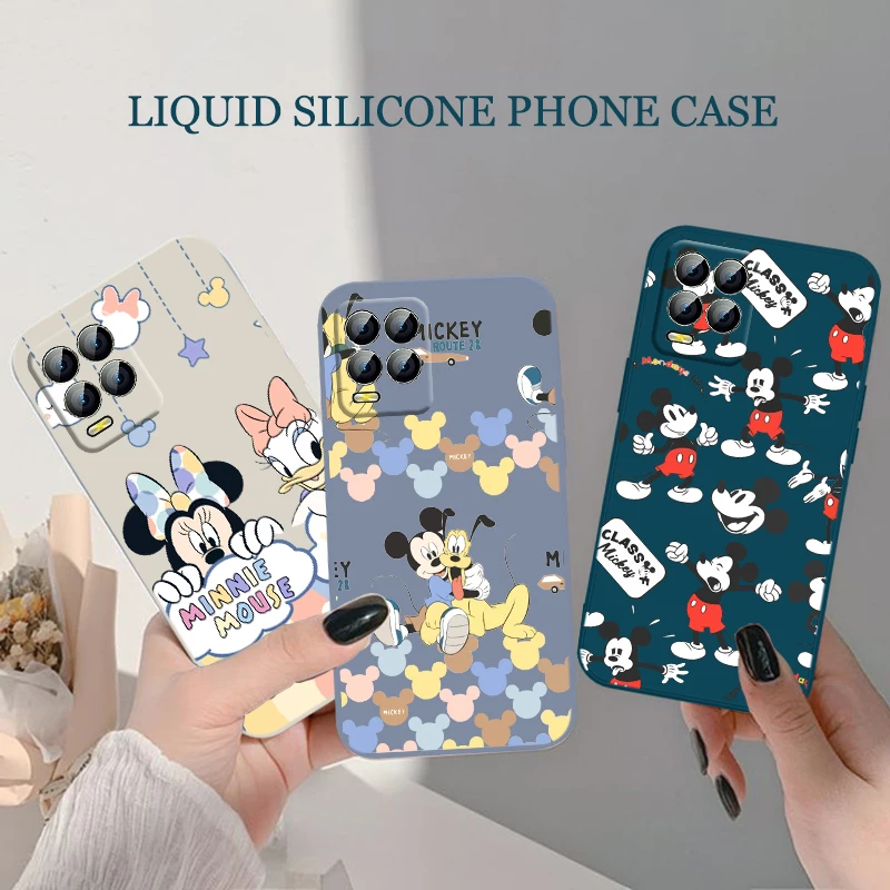 

Disney Minnie Mickey Phone Case For Realme Q3S GT 2 S7 ST S2 C25Y C21Y C11 C17 Narzo 50A 50i 30 20 Liquid Rope Funda Cover Soft