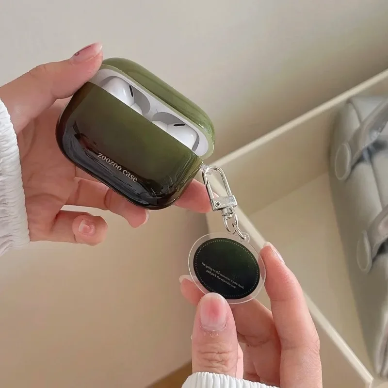 Темно-зеленый чехол для наушников в пятнах apple airpods 4 милый кулон защита от fundas airpod